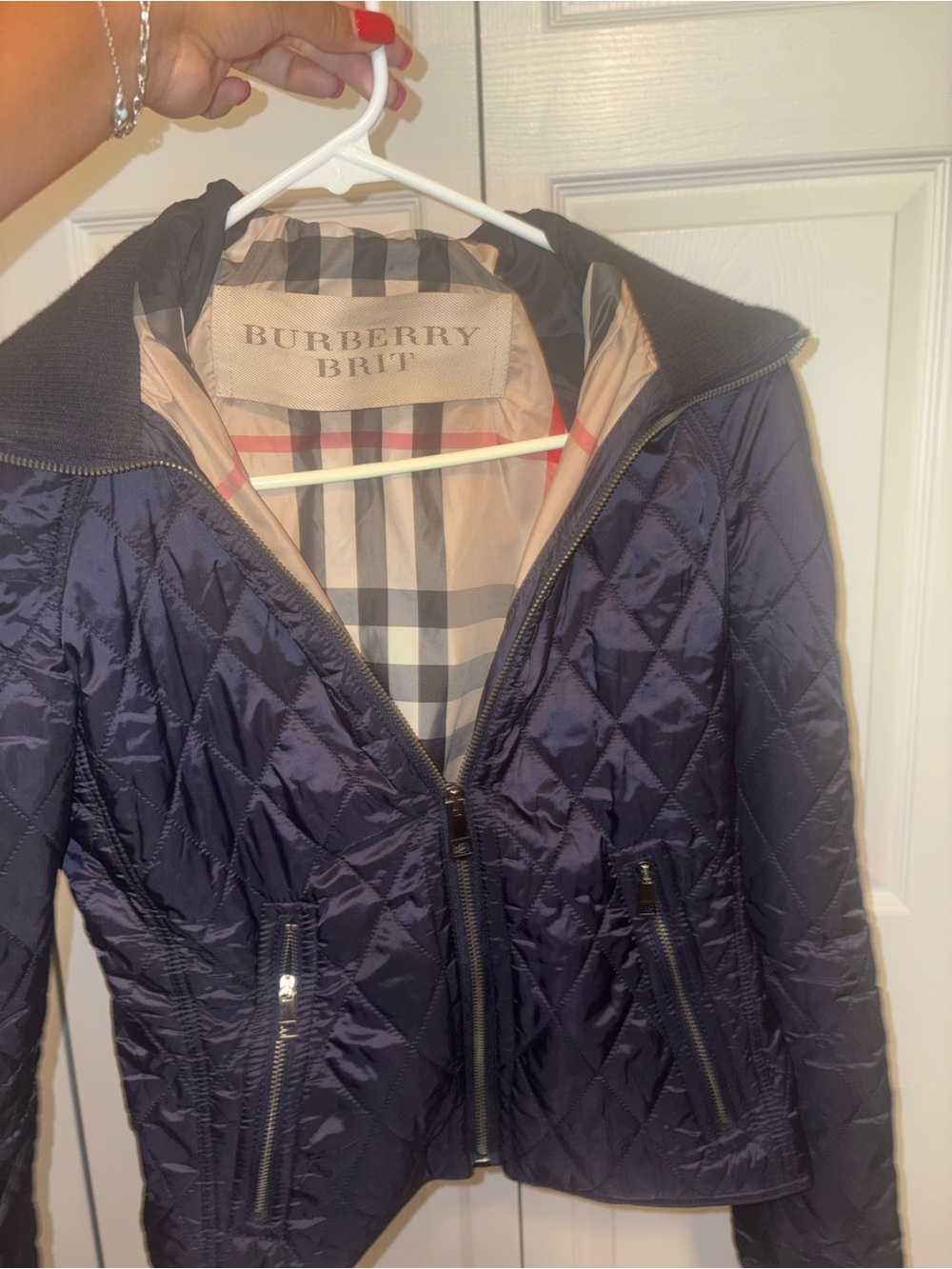 Burberry Brit Quilted Navy Diamond Puffer Jacket